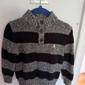 Polo Ralph Lauren Black and Gray Turtleneck Sweater